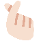 Hand with Index Finger and Thumb Crossed- Light Skin Tone emoji on Twitter